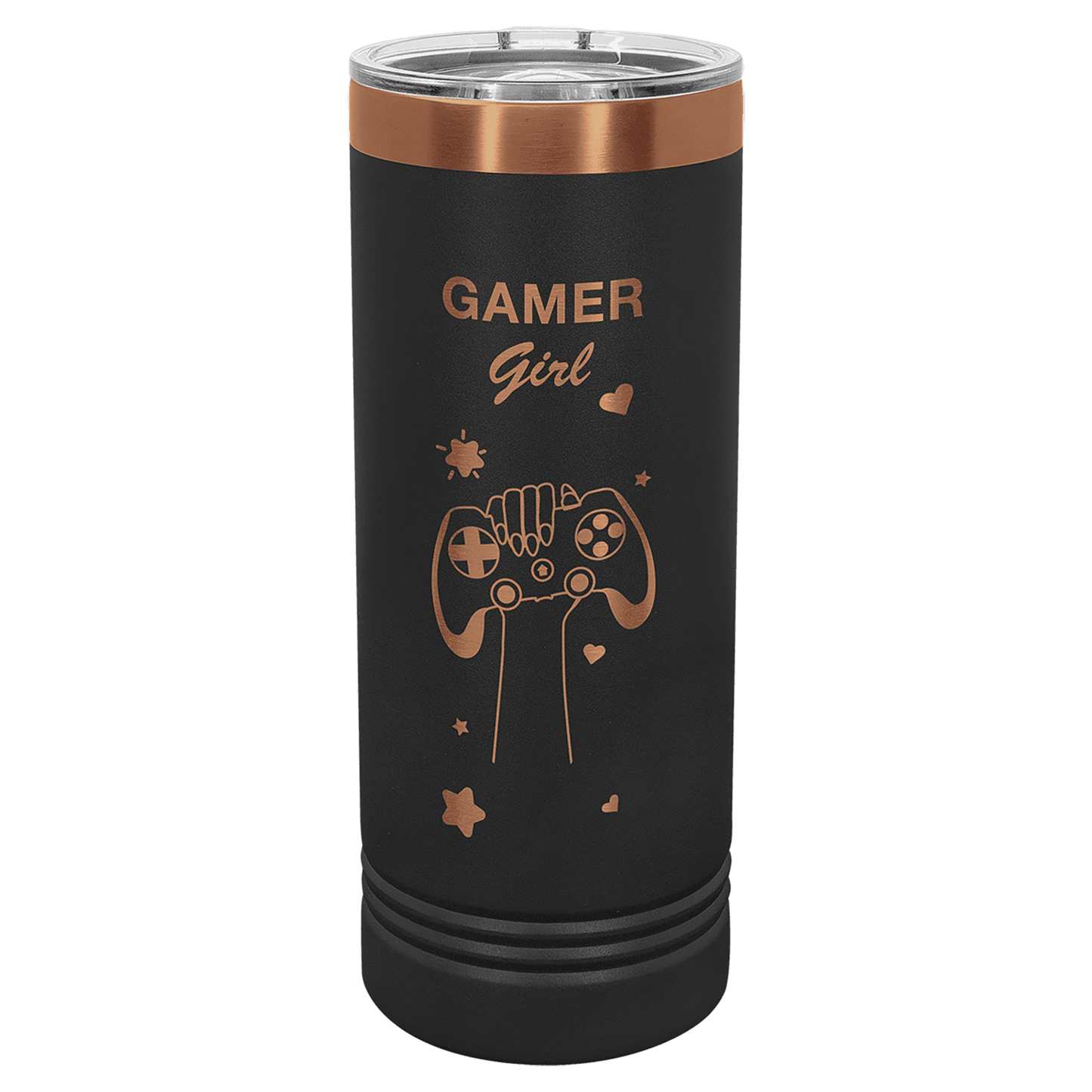 SKU: LTM7050 - Polar Camel 22 oz. Black/Rose Gold Skinny Tumbler