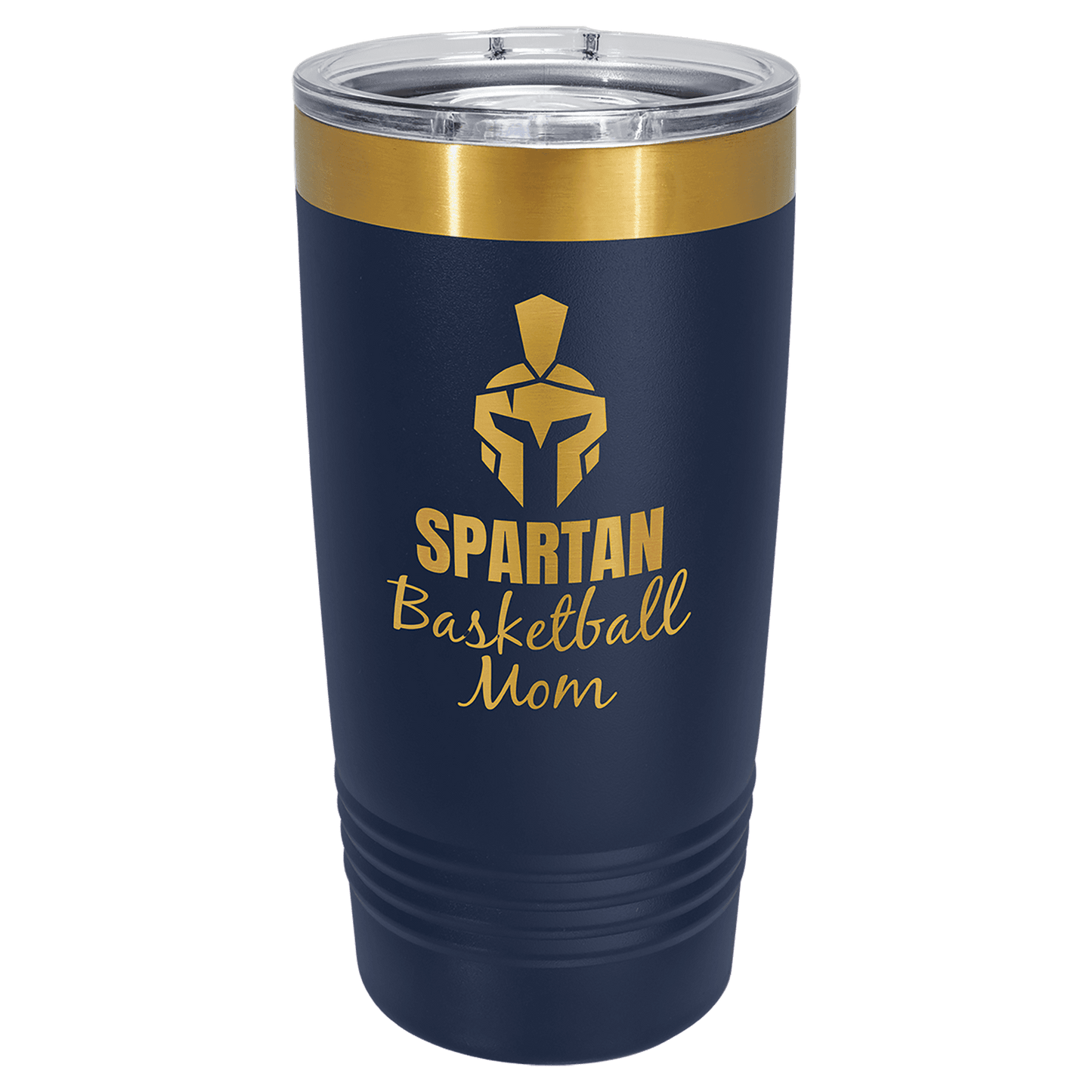 SKU: LTM7233 - Polar Camel 20 oz. Navy Blue/Bright Gold ION-Plated Ringneck Tumbler with Slider Lid