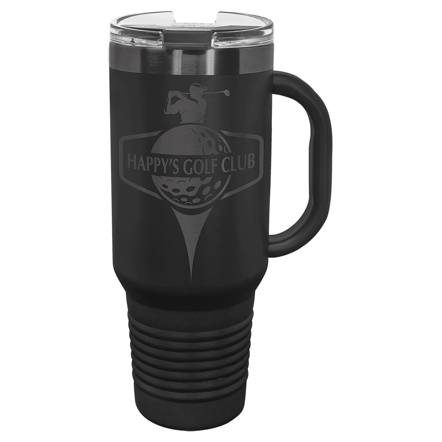 SKU: LTM7430 - Polar Camel 40 oz. Black/Ghost Black Travel Mug with Handle & Straw
