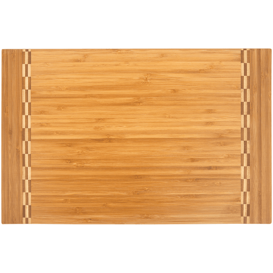 SKU: GFT472 - 18 1/4" x 12" Bamboo Cutting Board with Butcher Block Inlay