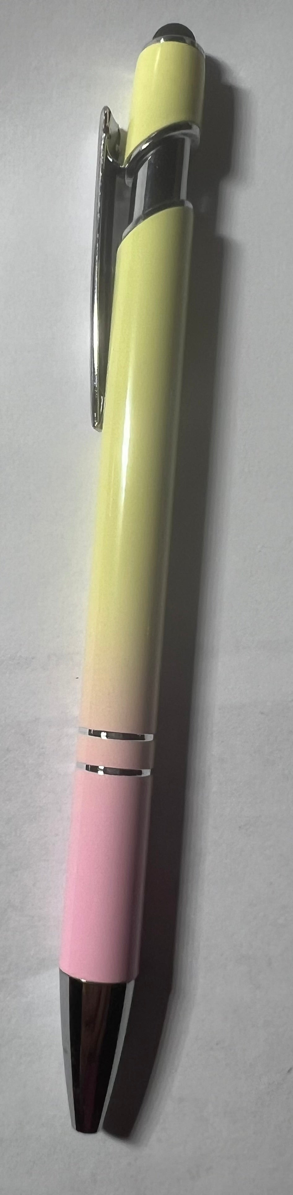 Ballpoint Pen with Stylus Tip Click, 2 in 1 Black Ink, 1.0 mm Medium Point Stylus Metal Pen for Touch Screen Tablet