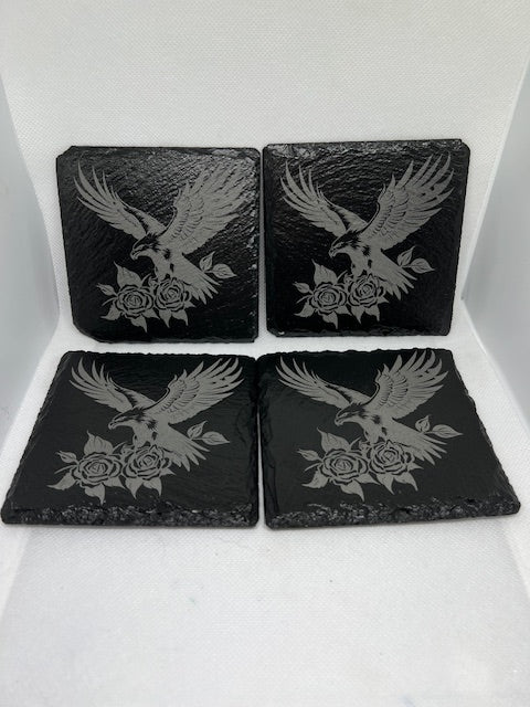 4" SLATE COASTER SET-SQUARE