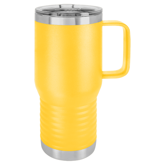 SKU: LCM216 - Polar Camel 20 oz. Yellow Vacuum Insulated Travel Mug with Slider Lid