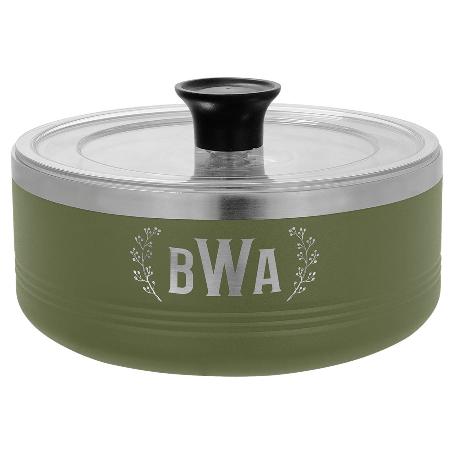 SKU: LSB204 - Polar Camel Olive Green 1 1/4 Quart Serving Bowl with Lid