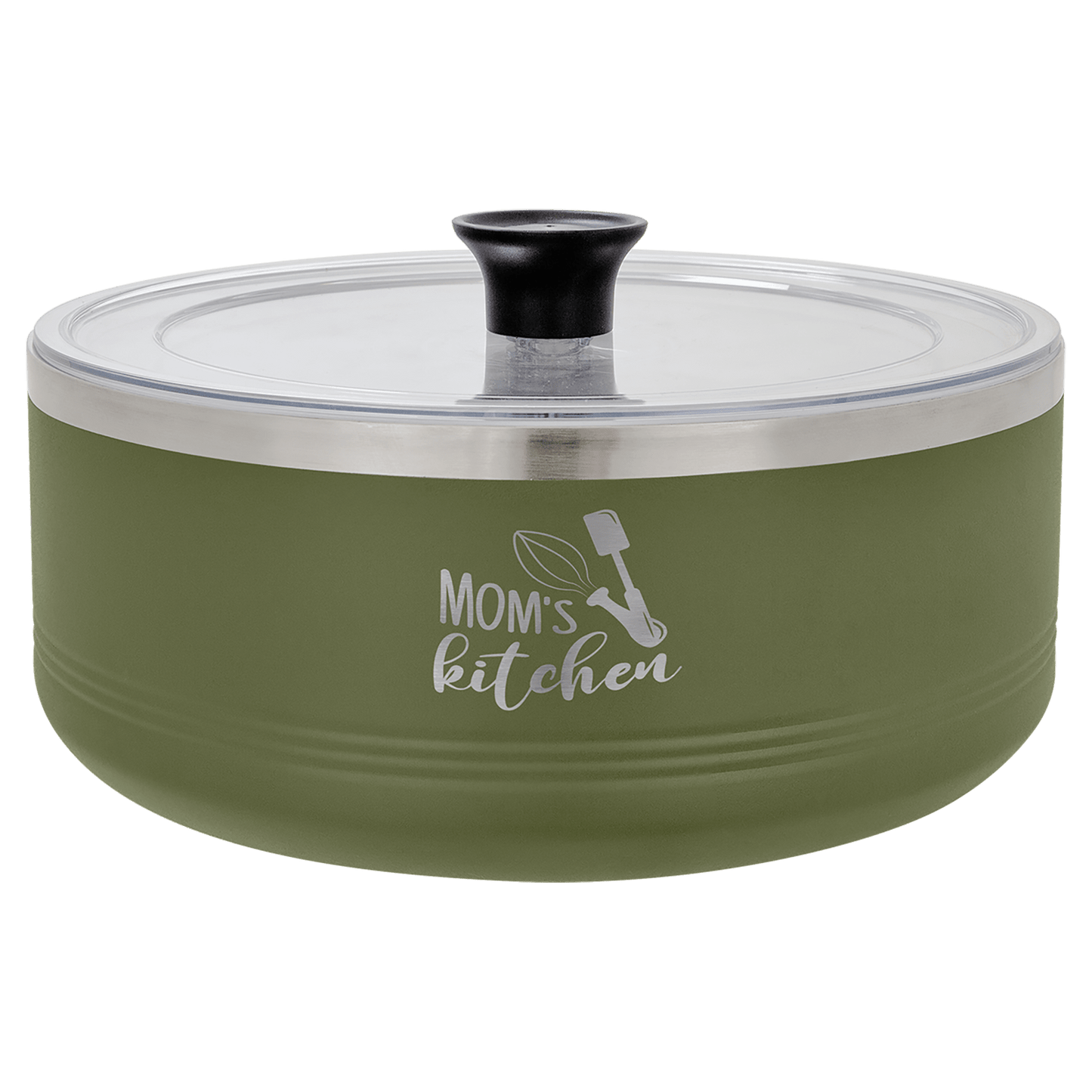 SKU: LSB304 - Polar Camel Olive Green 3 Quart Serving Bowl with Lid