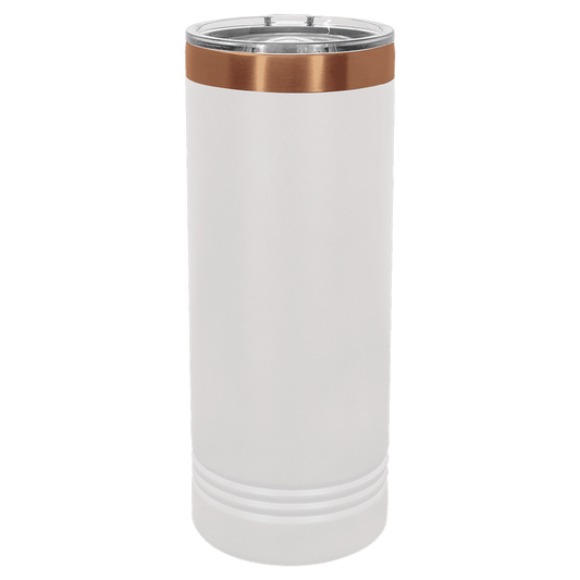 SKU: LTM7051 - Polar Camel 22 oz. White/Rose Gold Skinny Tumbler