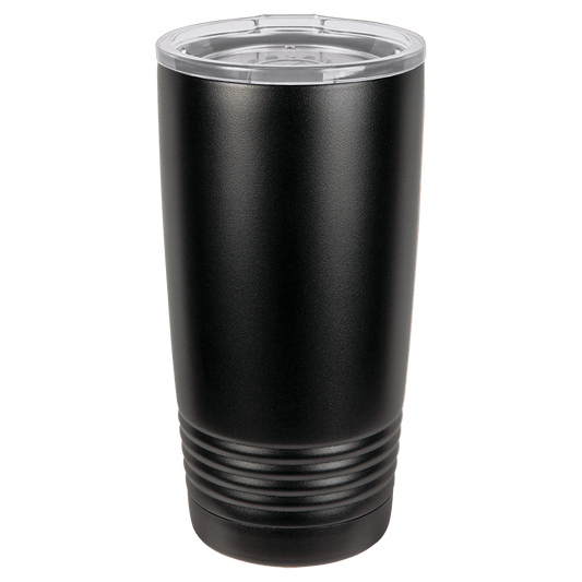 Polar Camel 20 oz. Black Vacuum Insulated Ringneck Tumbler with Clear Lid