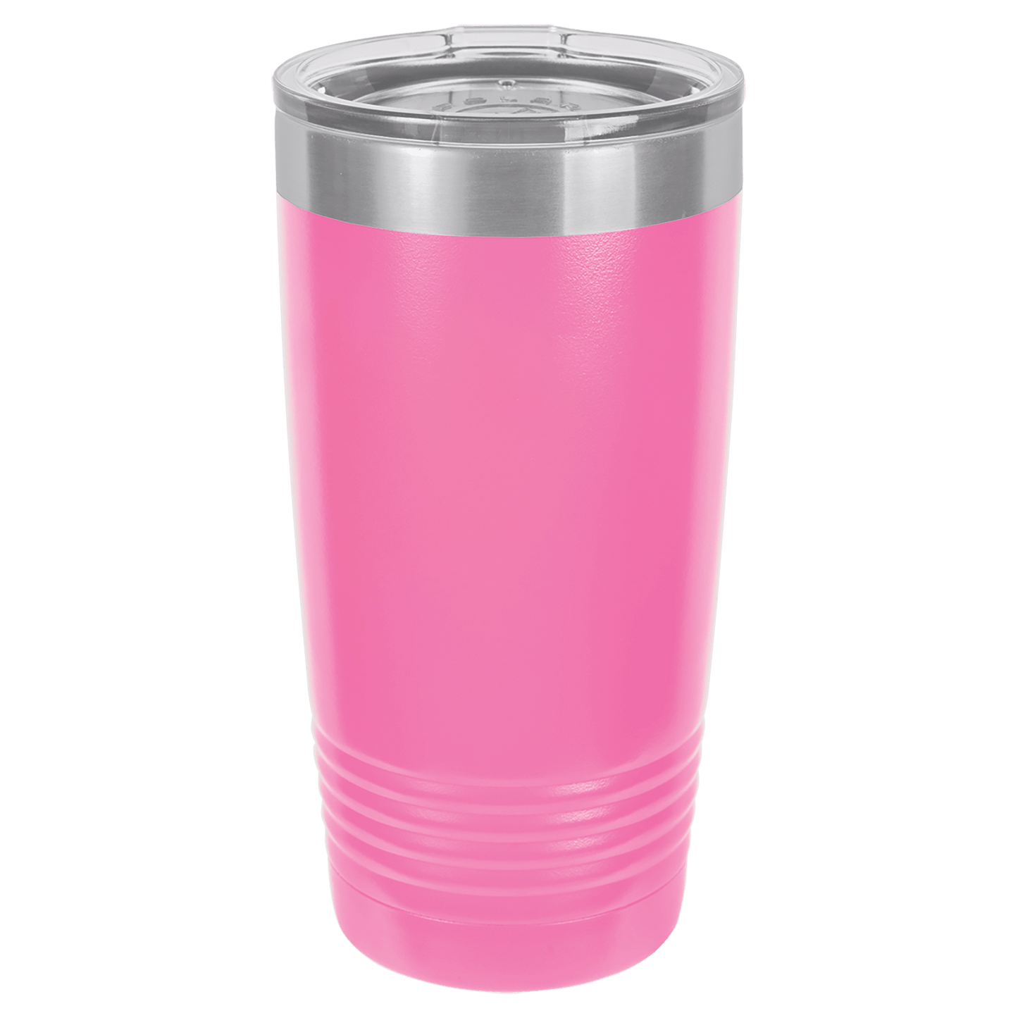 Polar Camel 20 oz. Pink Vacuum Insulated Ringneck Tumbler with Clear Lid