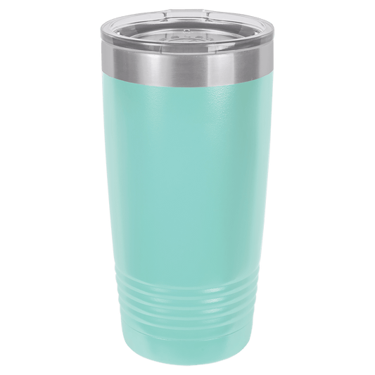 Polar Camel 20 oz. Teal Vacuum Insulated Ringneck Tumbler with Clear Lid