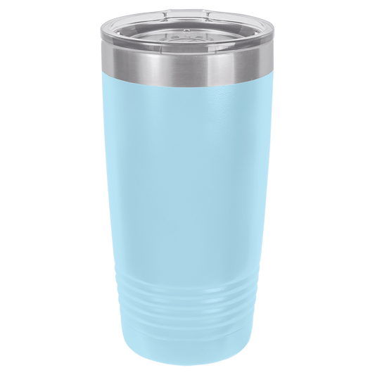 Polar Camel 20 oz. Light Blue Vacuum Insulated Ringneck Tumbler with Clear Lid