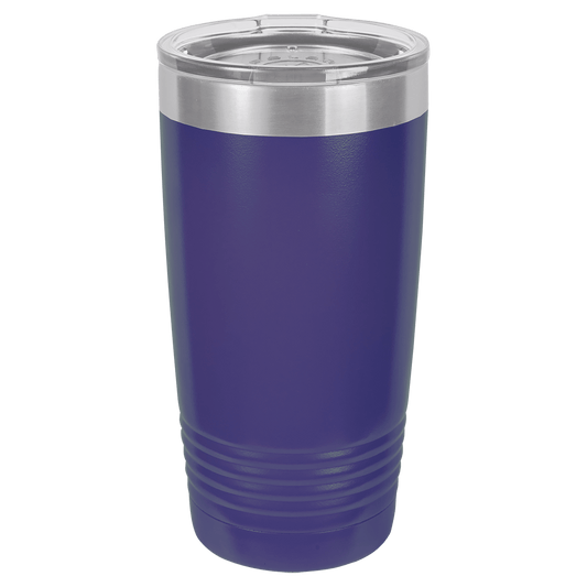 Polar Camel 20 oz. Purple Vacuum Insulated Ringneck Tumbler with Clear Lid