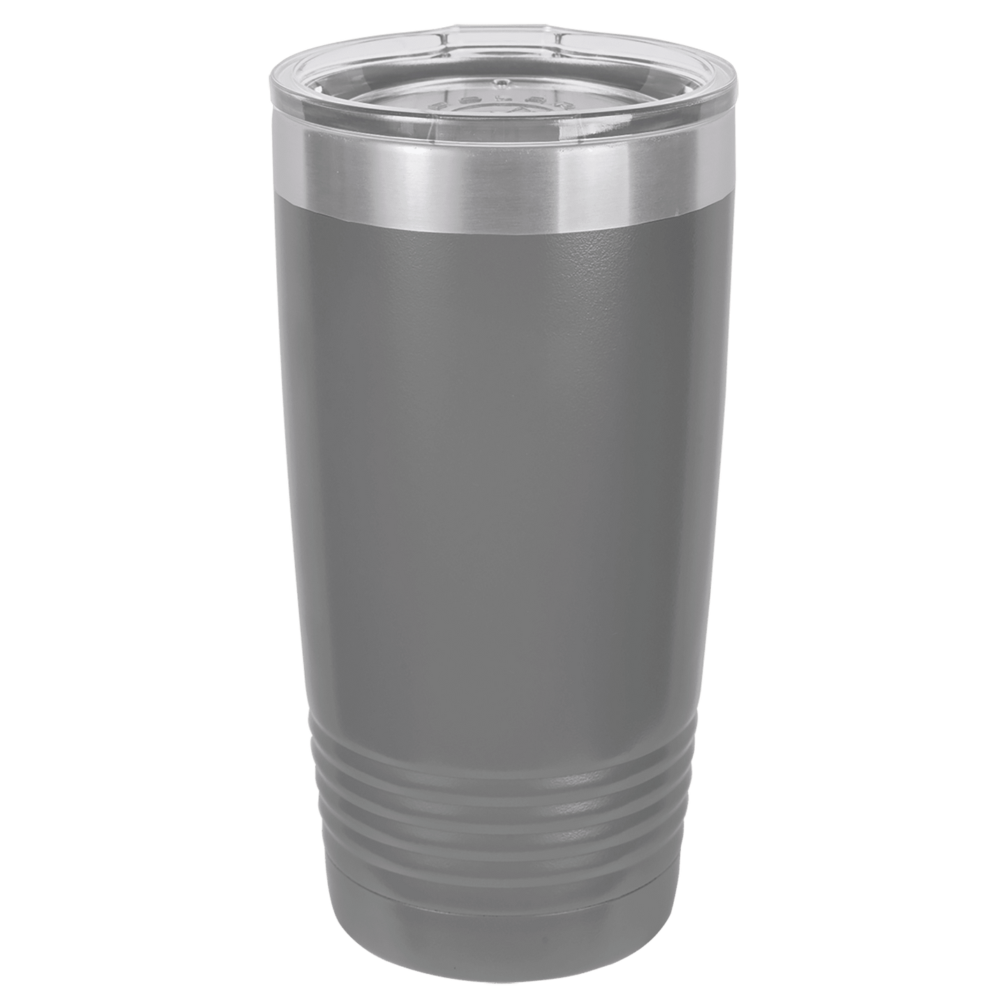 Polar Camel 20 oz. Dark Gray Vacuum Insulated Ringneck Tumbler with Clear Lid