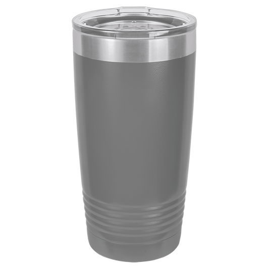 Polar Camel 20 oz. Dark Gray Vacuum Insulated Ringneck Tumbler with Clear Lid