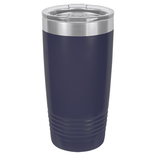 Polar Camel 20 oz. Navy Blue Vacuum Insulated Ringneck Tumbler with Clear Lid