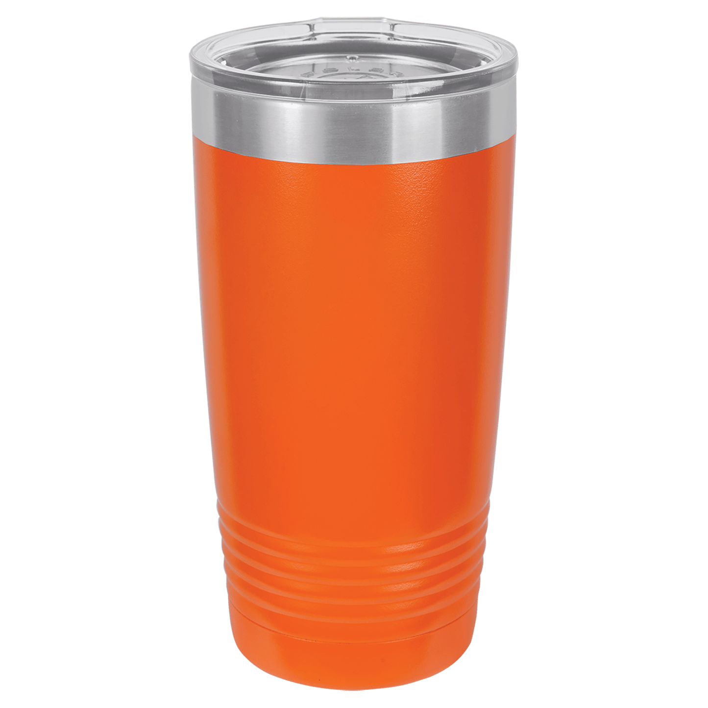 Polar Camel 20 oz. Orange Vacuum Insulated Ringneck Tumbler with Clear Lid