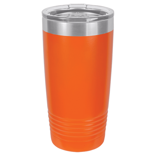 Polar Camel 20 oz. Orange Vacuum Insulated Ringneck Tumbler with Clear Lid