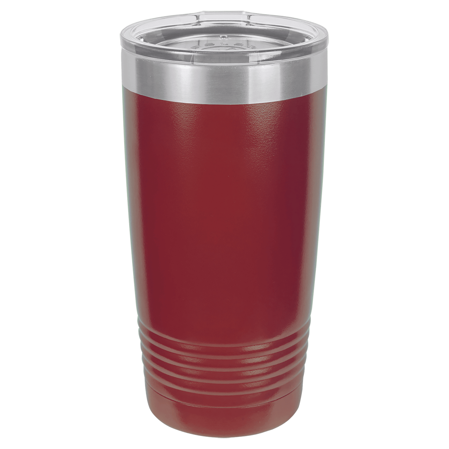 Polar Camel 20 oz. Maroon Vacuum Insulated Ringneck Tumbler with Clear Lid