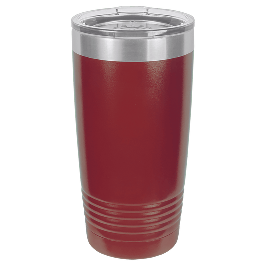 Polar Camel 20 oz. Maroon Vacuum Insulated Ringneck Tumbler with Clear Lid