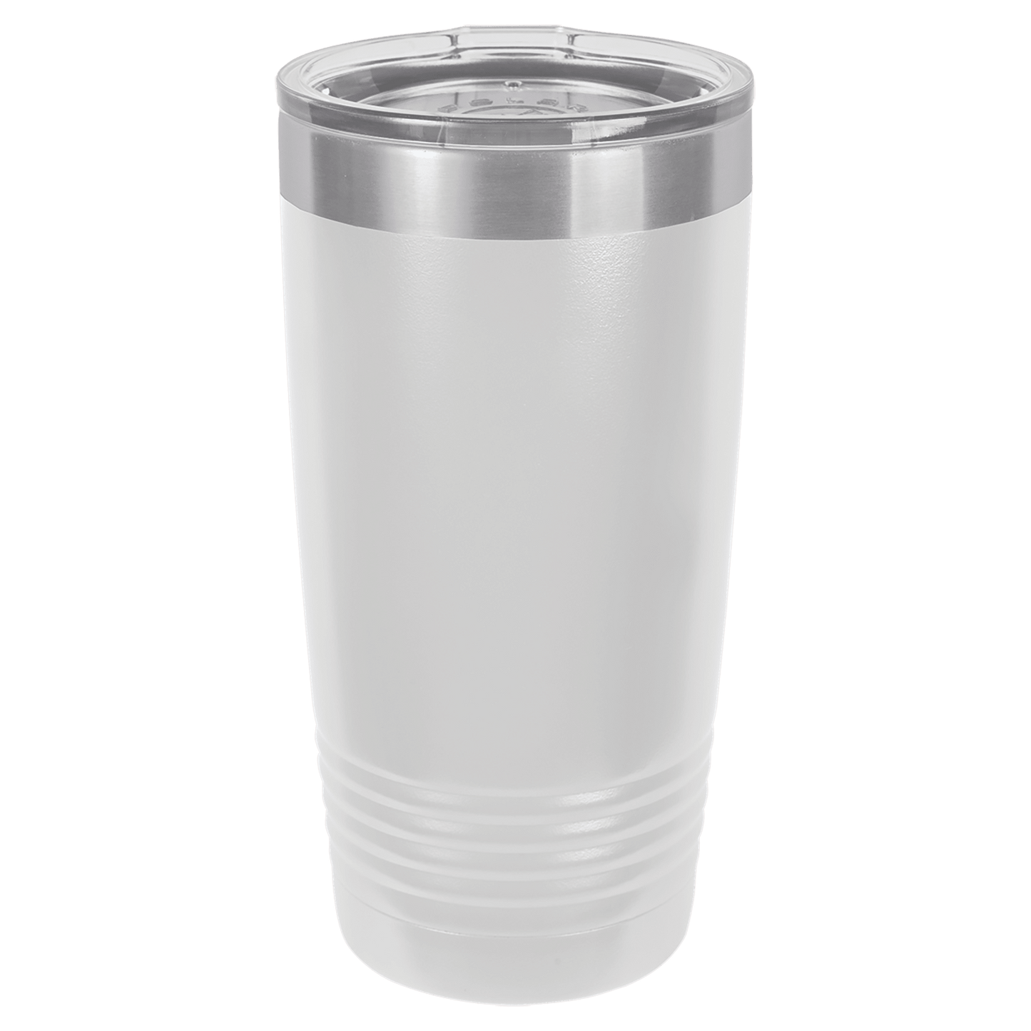 Polar Camel 20 oz. White Vacuum Insulated Ringneck Tumbler with Clear Lid