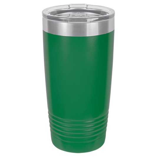 Polar Camel 20 oz. Green Vacuum Insulated Ringneck Tumbler with Clear Lid