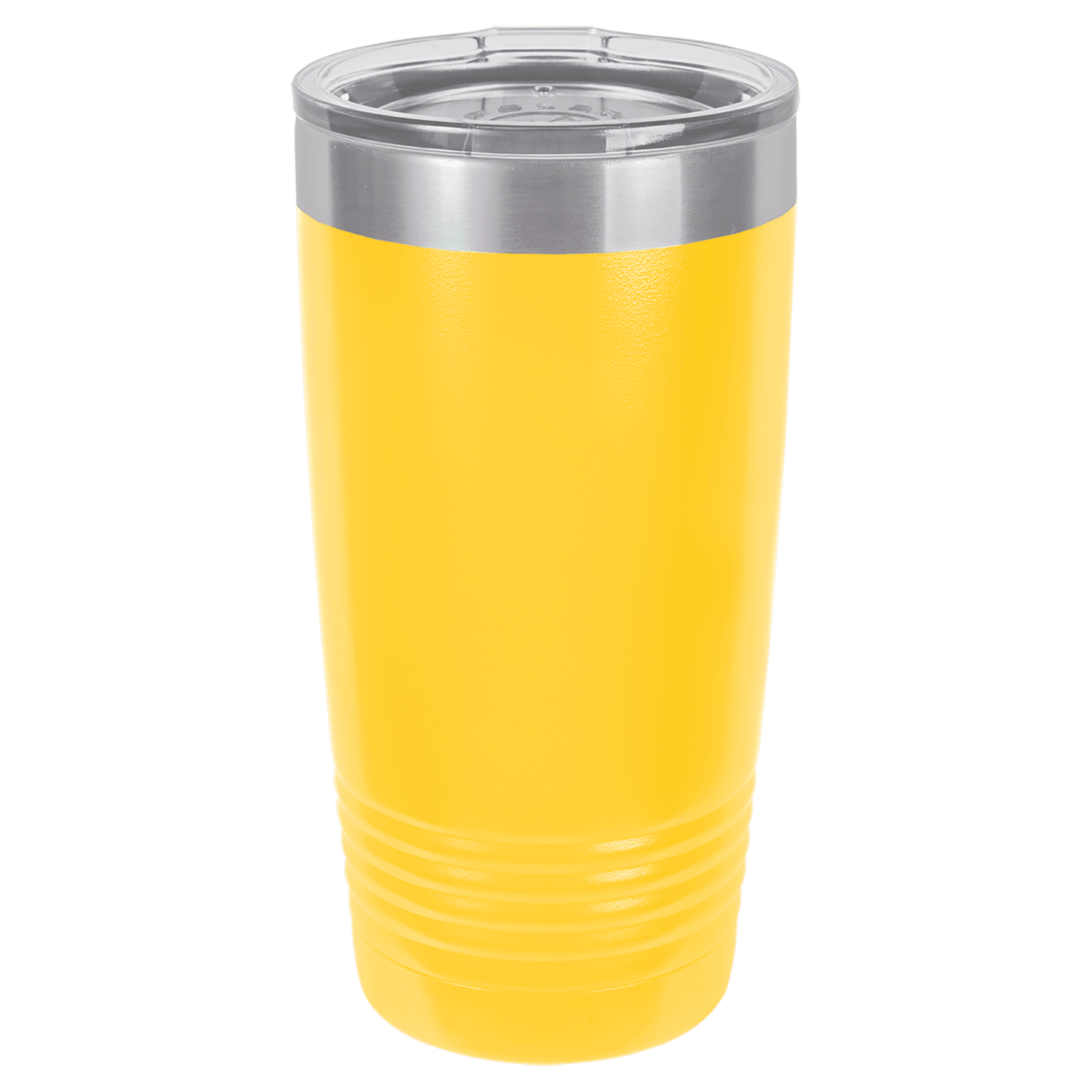 Polar Camel 20 oz. Yellow Vacuum Insulated Ringneck Tumbler with Clear Lid