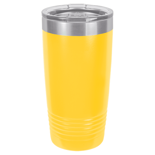 Polar Camel 20 oz. Yellow Vacuum Insulated Ringneck Tumbler with Clear Lid