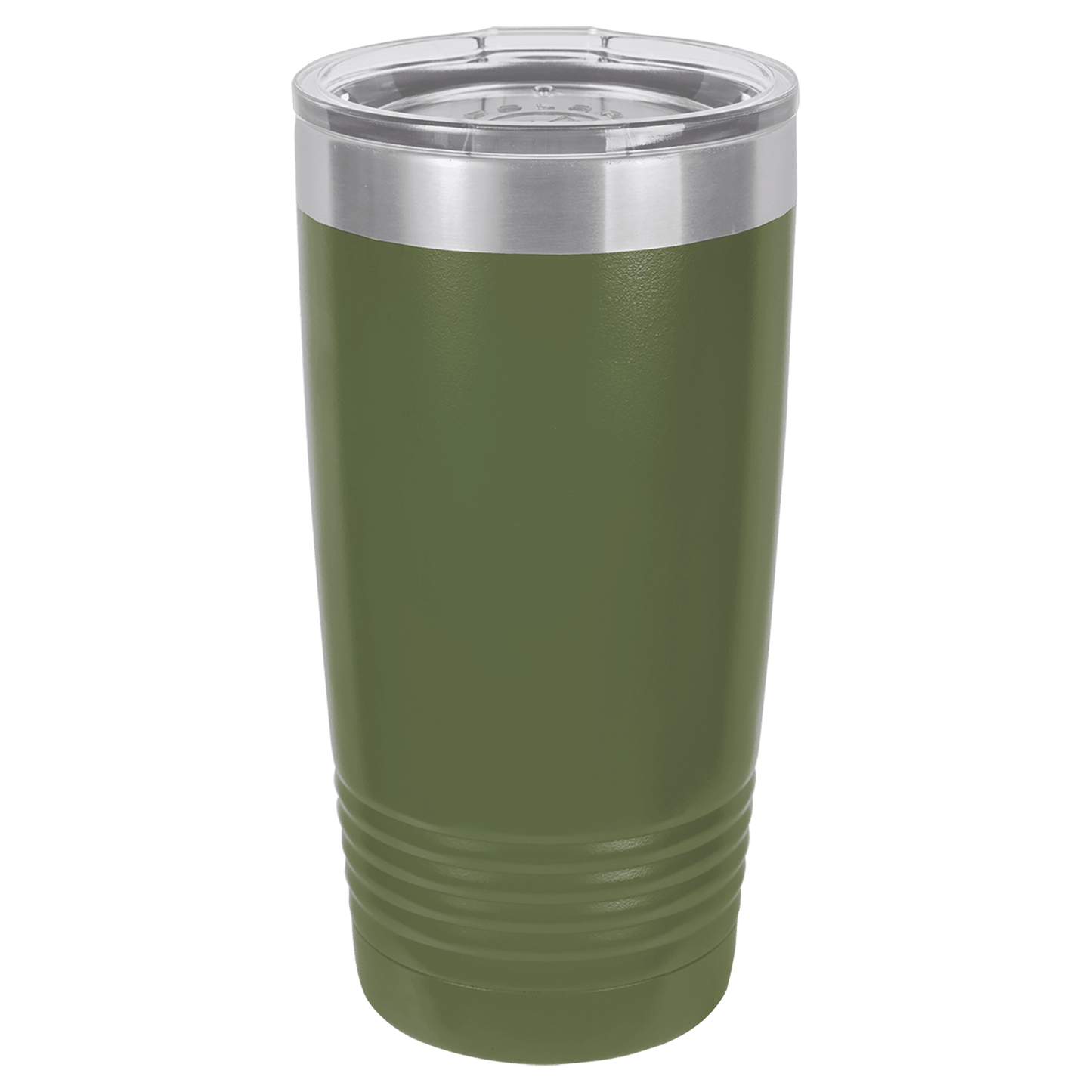 Polar Camel 20 oz. Olive Green Vacuum Insulated Ringneck Tumbler with Clear Lid