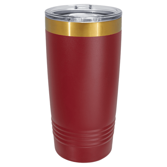 SKU: LTM7234 - Polar Camel 20 oz. Maroon/Bright Gold ION-Plated Ringneck Tumbler with Slider Lid