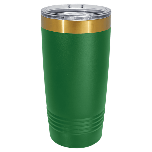 SKU: LTM7235 - Polar Camel 20 oz. Green/Bright Gold ION-Plated Ringneck Tumbler with Slider Lid