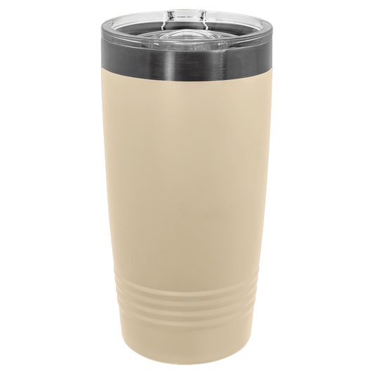 SKU: LTM7282 - Polar Camel 20 oz. Warm Sand/Ghost Black ION-Plated Ringneck Tumbler with Slider Lid