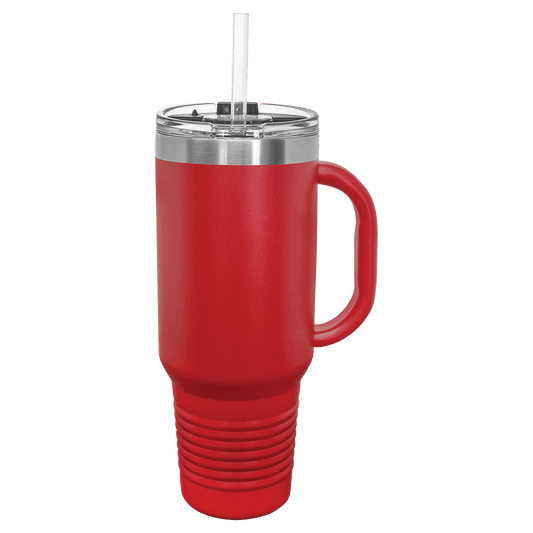 SKU: LTM7402 - Polar Camel 40 oz. Red Travel Mug with Snap Lid & Straw