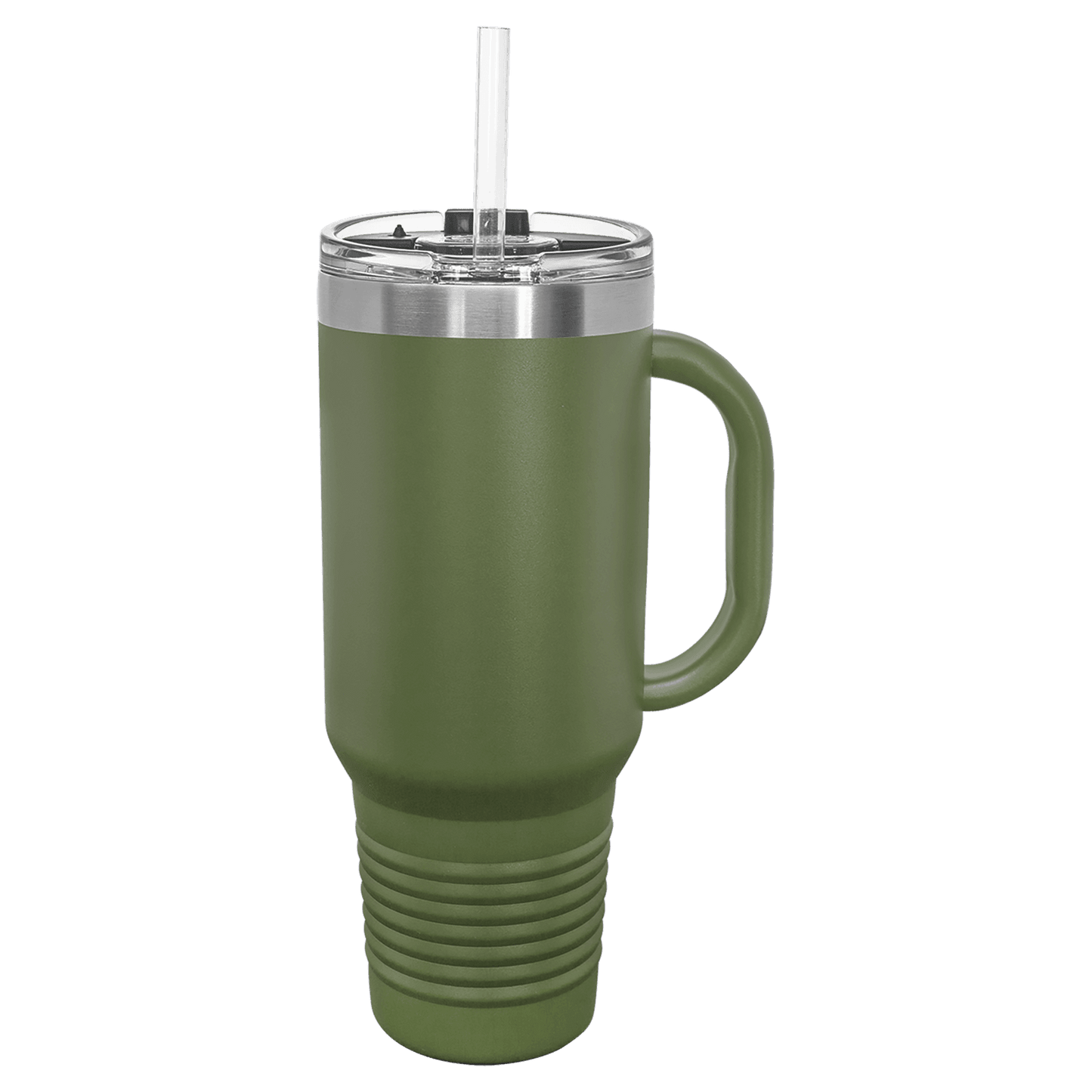 SKU: LTM7408 - Polar Camel 40 oz. Olive Green Travel Mug with Snap Lid & Straw