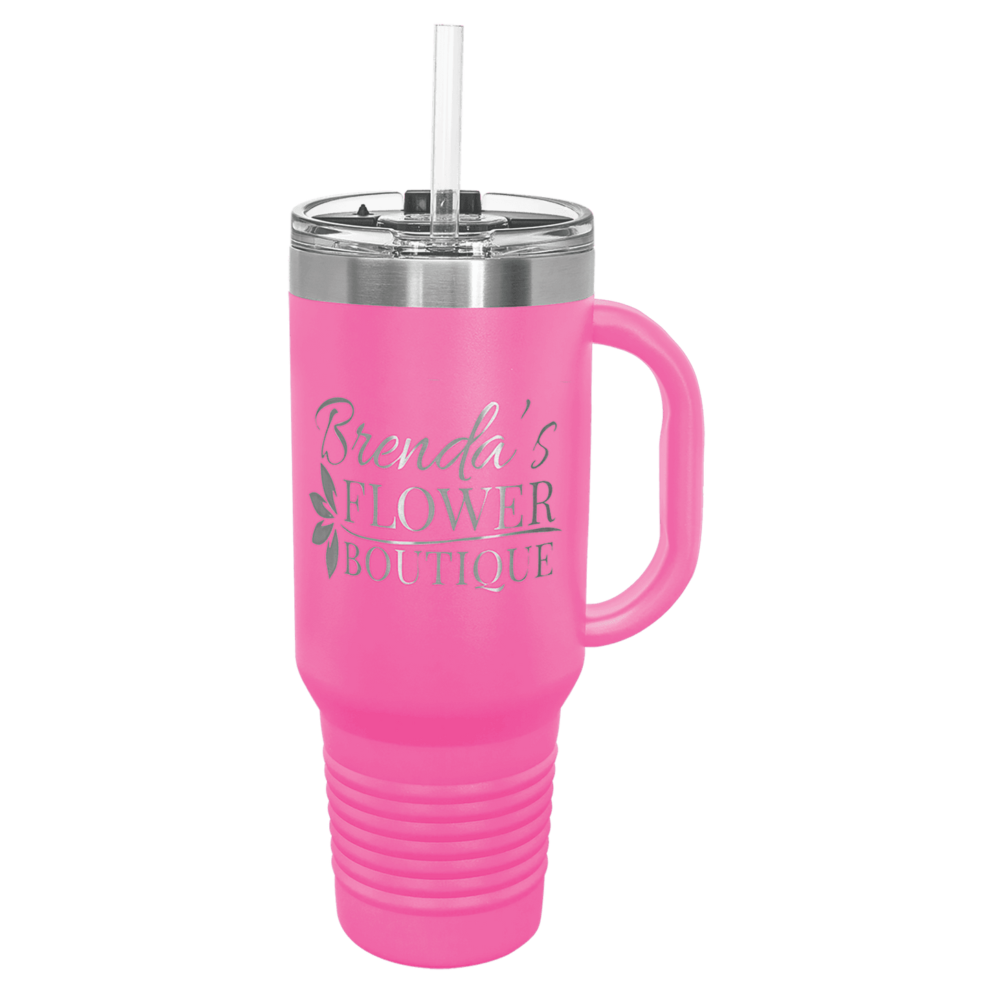 SKU: LTM7409 - Polar Camel 40 oz. Pink Travel Mug with Snap Lid & Straw