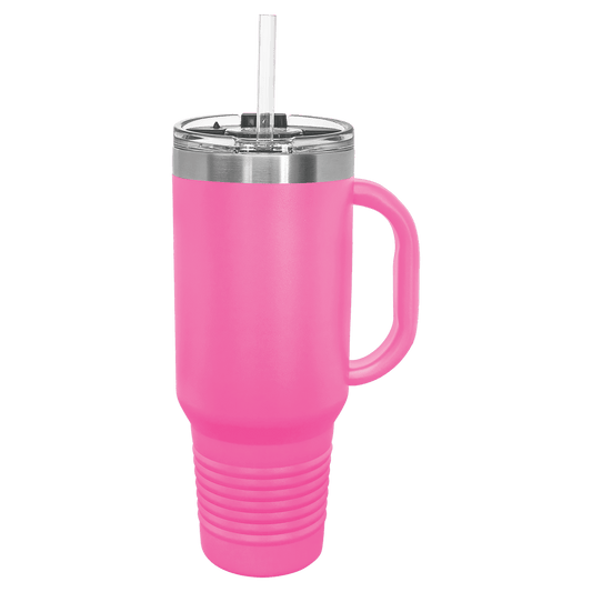 SKU: LTM7409 - Polar Camel 40 oz. Pink Travel Mug with Snap Lid & Straw