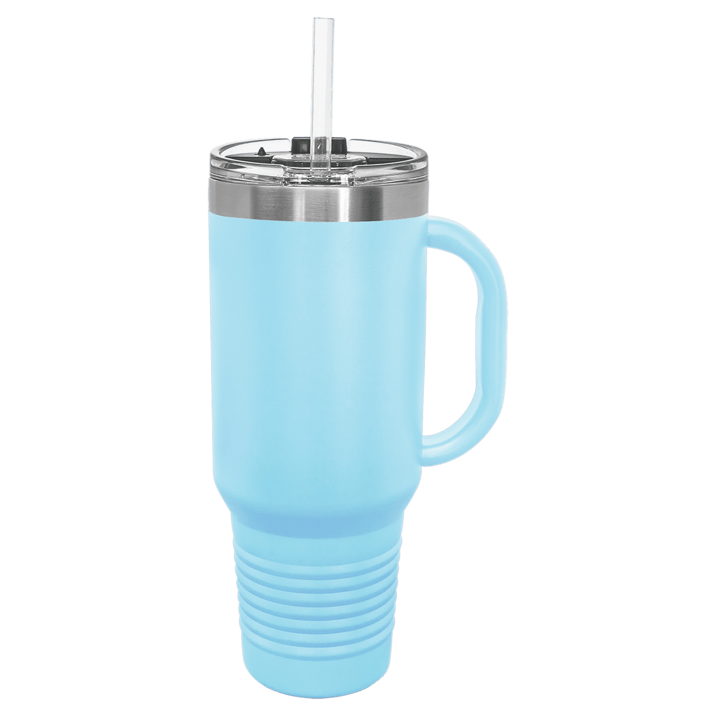 SKU: LTM7410 - Polar Camel 40 oz. Light Blue Travel Mug with Snap Lid & Straw