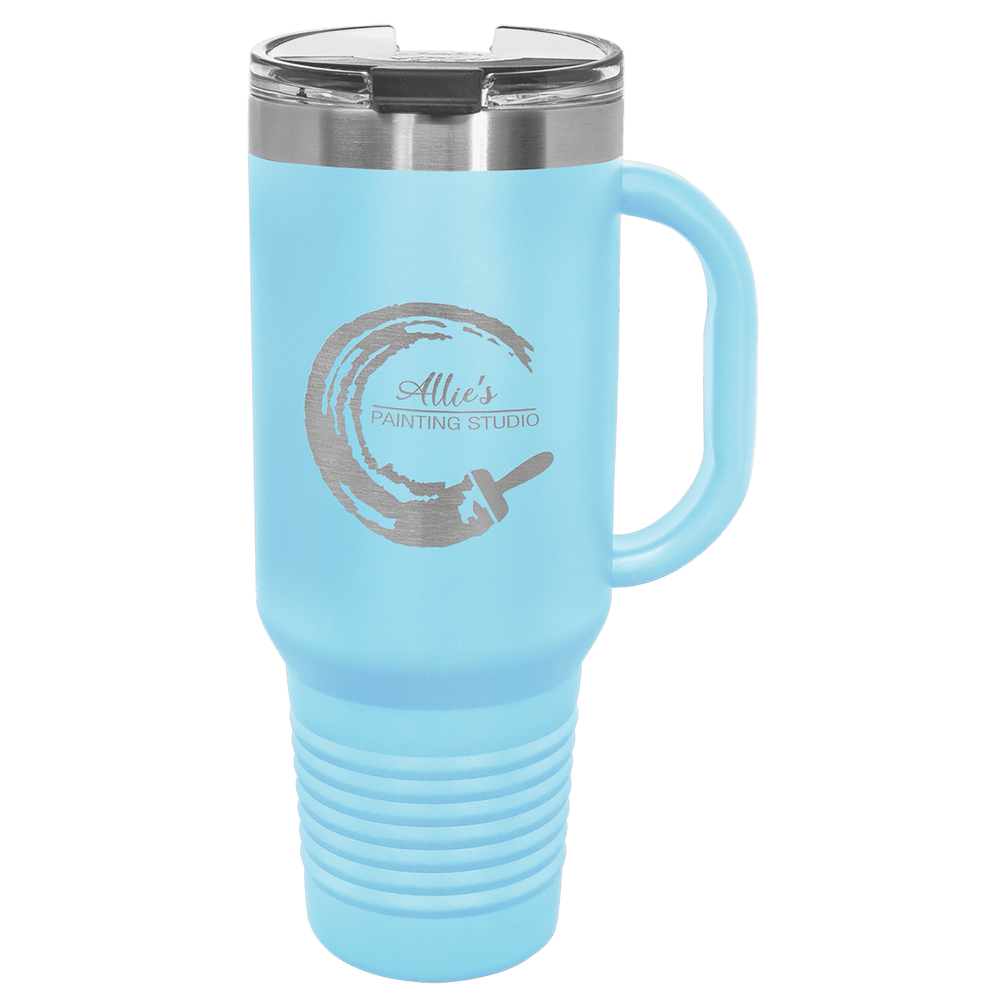 SKU: LTM7410 - Polar Camel 40 oz. Light Blue Travel Mug with Snap Lid & Straw