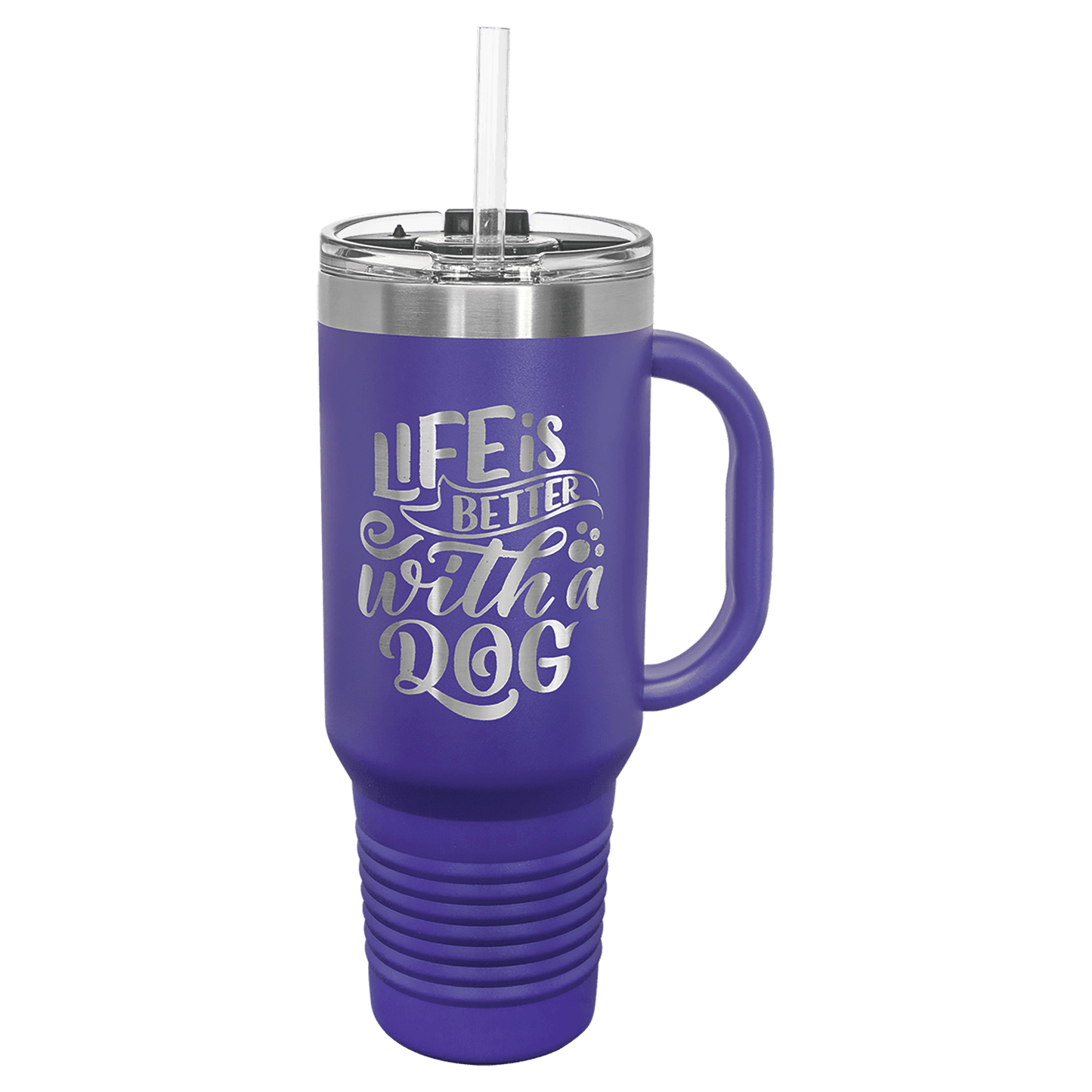 SKU: LTM7411 - Polar Camel 40 oz. Purple Travel Mug with Snap Lid & Straw