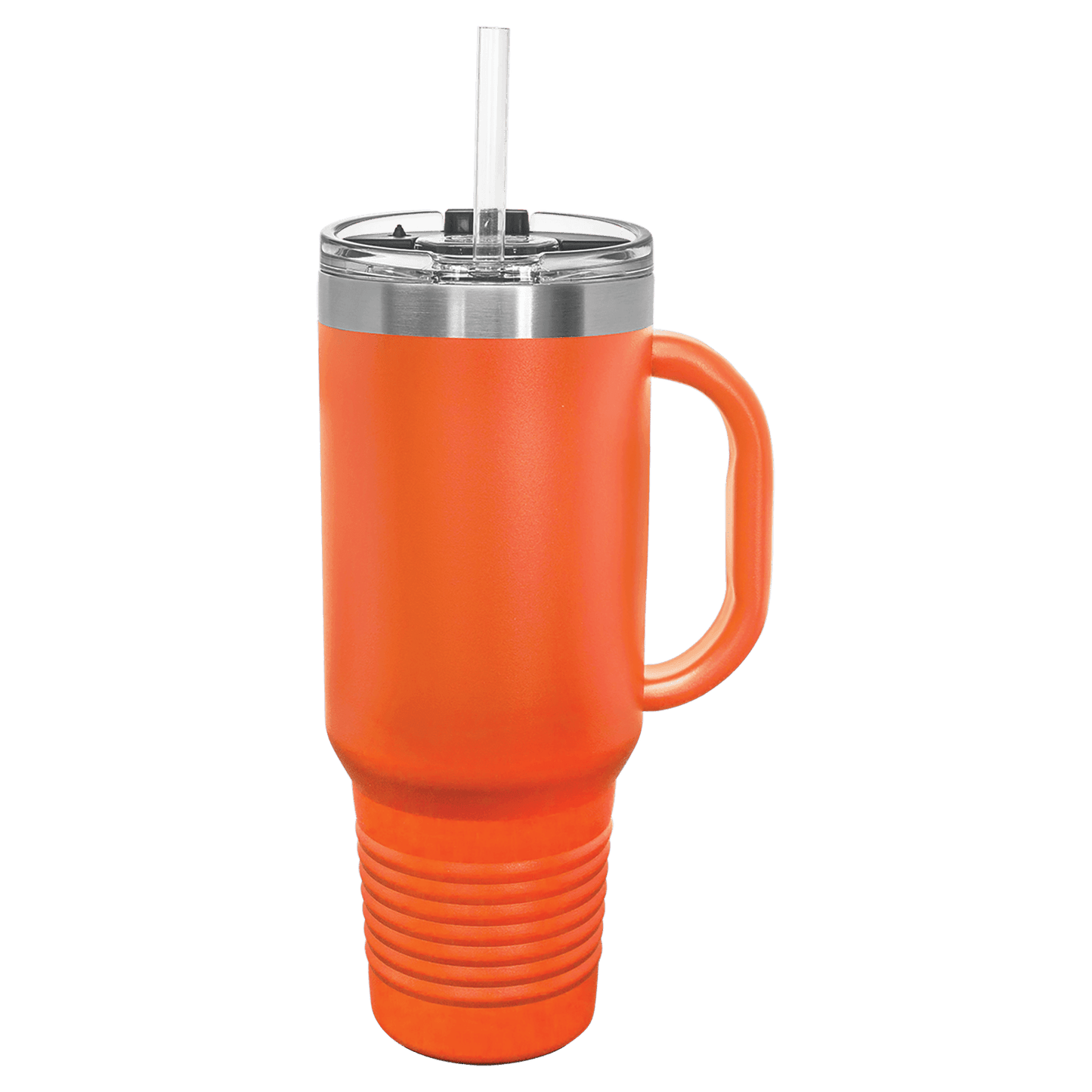 SKU: LTM7412 - Polar Camel 40 oz. Orange Travel Mug with Snap Lid & Straw