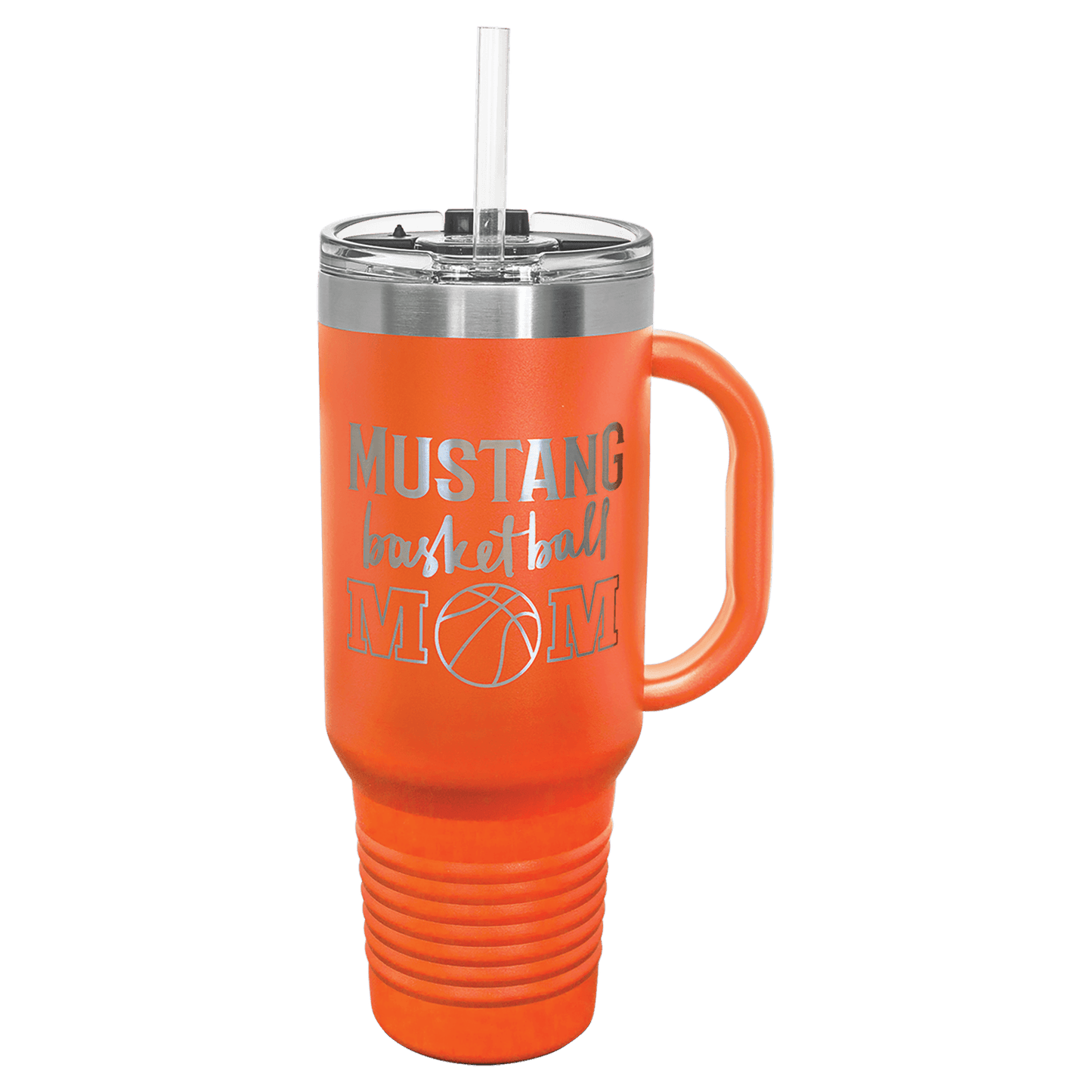 SKU: LTM7412 - Polar Camel 40 oz. Orange Travel Mug with Snap Lid & Straw