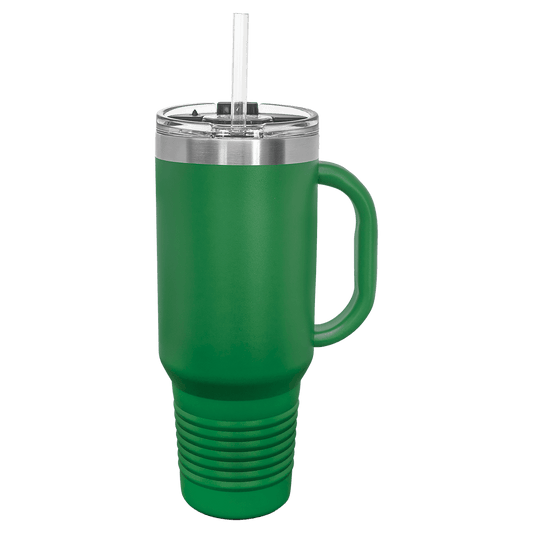 SKU: LTM7414 - Polar Camel 40 oz. Green Travel Mug with Snap Lid & Straw