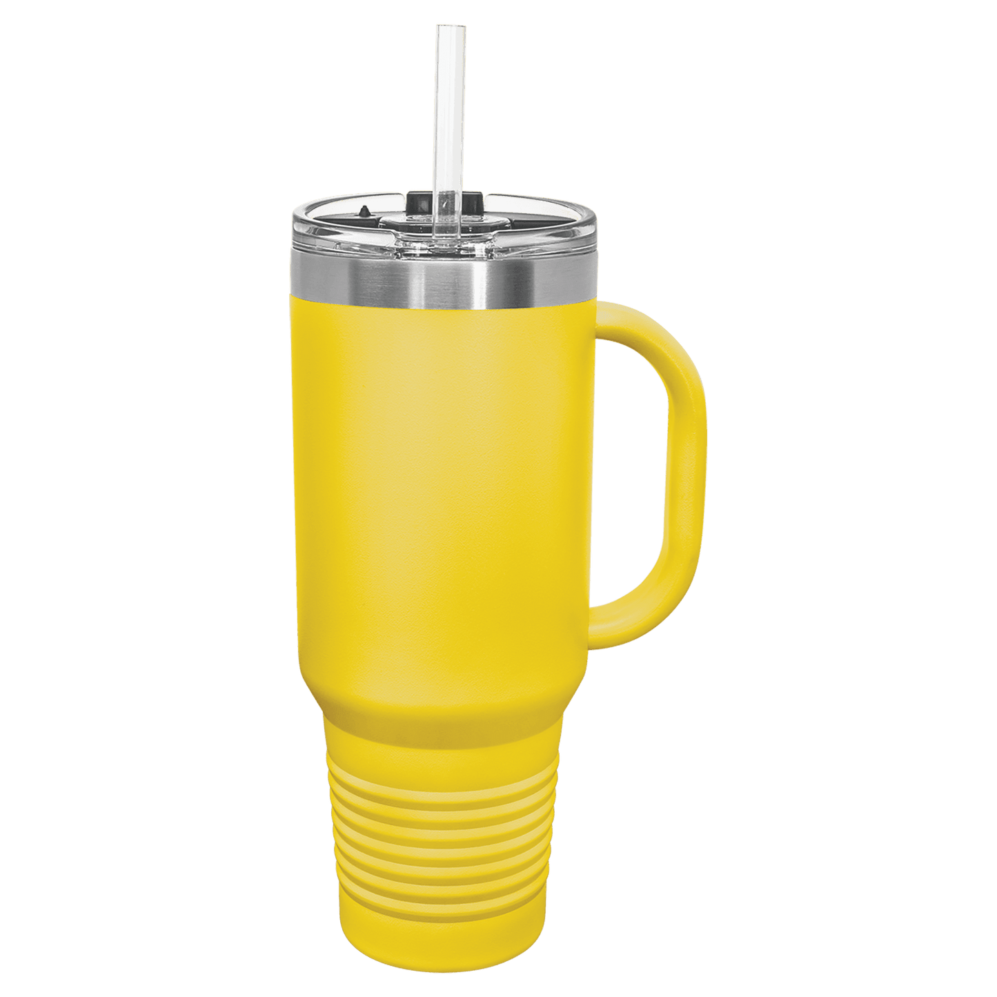 SKU: LTM7415 - Polar Camel 40 oz. Yellow Travel Mug with Snap Lid & Straw