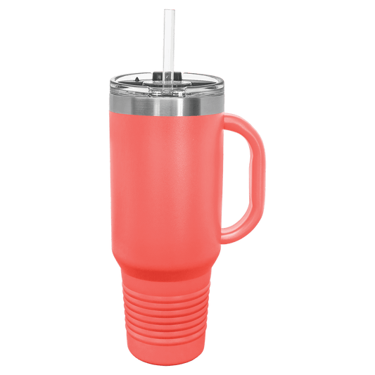 SKU: LTM7416 - Polar Camel 40 oz. Coral Travel Mug with Snap Lid & Straw
