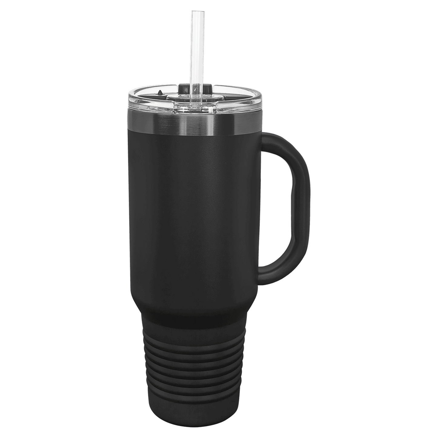 SKU: LTM7430 - Polar Camel 40 oz. Black/Ghost Black Travel Mug with Handle & Straw