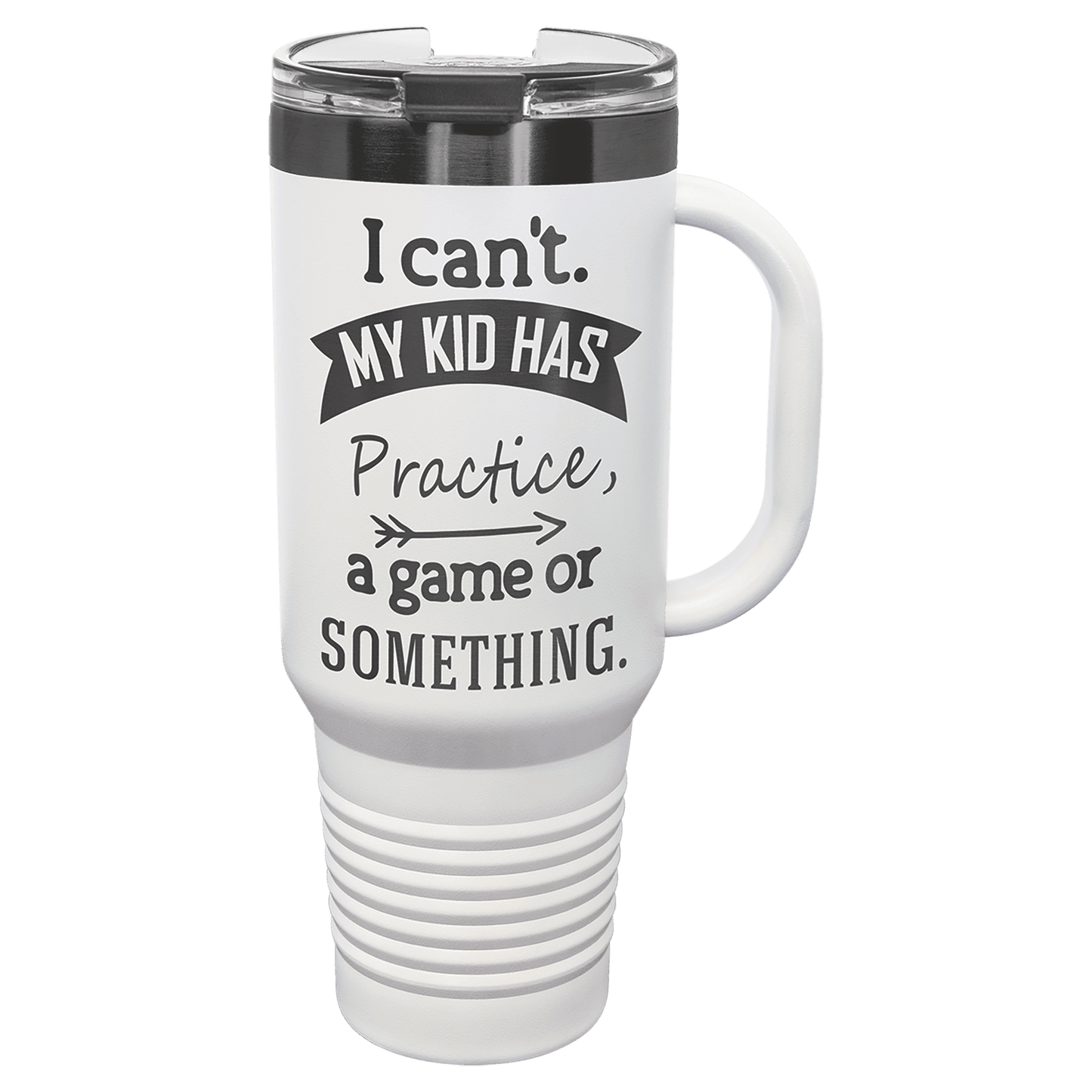 SKU: LTM7431 - Polar Camel 40 oz. White/Ghost Black Travel Mug with Handle & Straw