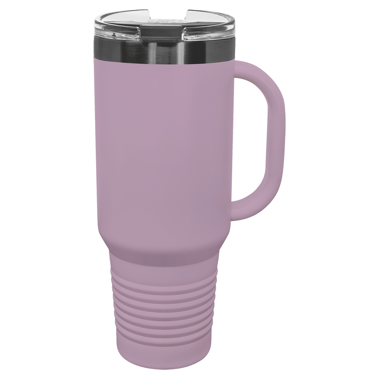SKU: LTM7433 - Polar Camel 40 oz. Moody Lilac/Ghost Black Travel Mug with Handle & Straw