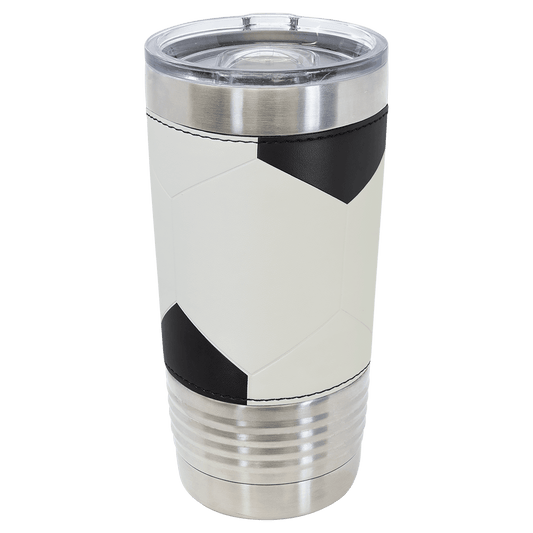 SKU: LTM836 - Polar Camel 20 oz. Soccer Leather Tumbler with Slider Lid