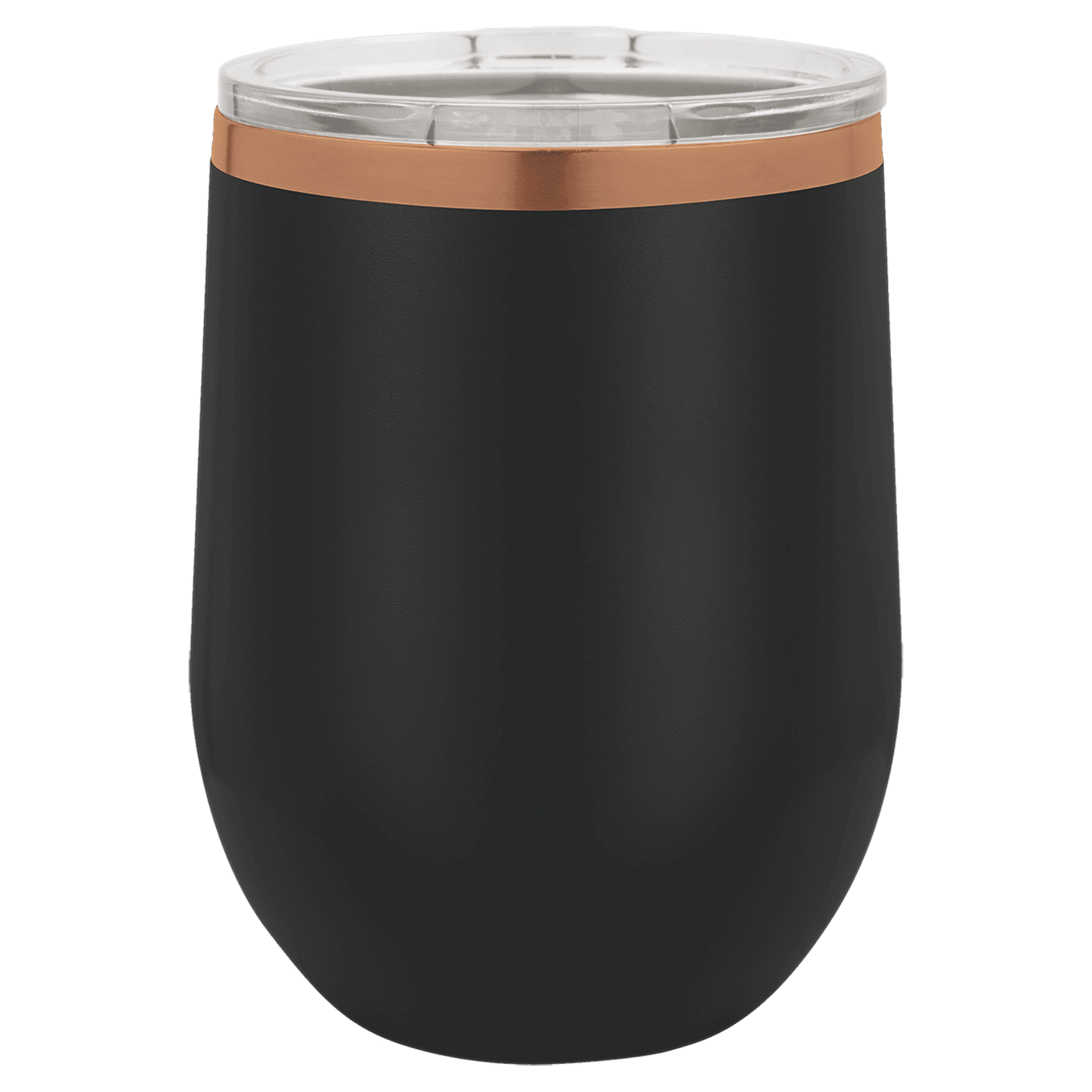 SKU: LTM880 - Polar Camel 12 oz. Black/Rose Gold Stemless Wine Tumbler