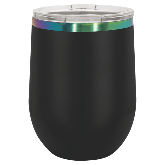 SKU: LTM890 - Polar Camel 12 oz. Black/Prism Stemless Wine Tumbler
