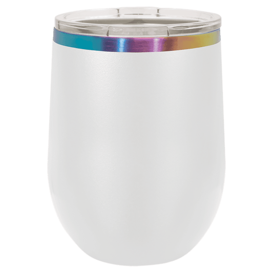 SKU: LTM891 - Polar Camel 12 oz. White/Prism Stemless Wine Tumbler